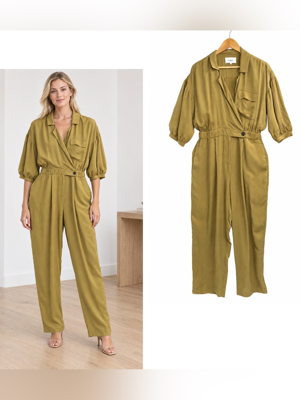 BA&SH Bash Aida Camel Olive Jumpsuit